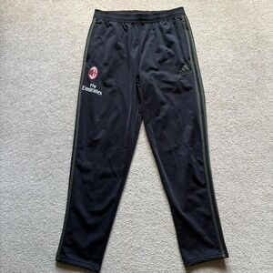 Adidas AC Milan Soccer Training Pants Track‎ Sweatpants Futbol Zip Ankle Large